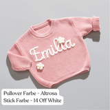 Handgestrickter personalisierter Strickpullover aus 100% Baumwolle