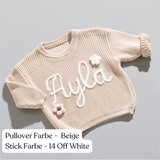 Handgestrickter personalisierter Strickpullover aus 100% Baumwolle