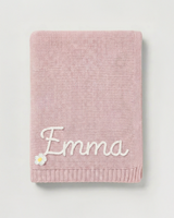 Personalisierte Strickdecke mit Namen - aus 100% Baumwolle