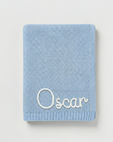 Personalisierte Strickdecke mit Namen - aus 100% Baumwolle