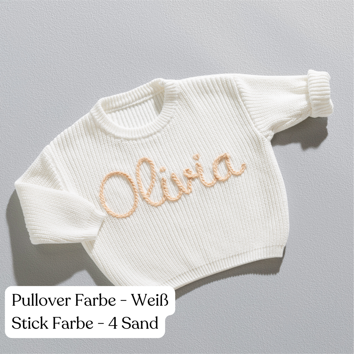 Hand-knitted personalized sweater made of 100% cotton