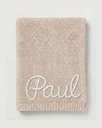 Personalisierte Strickdecke mit Namen - aus 100% Baumwolle