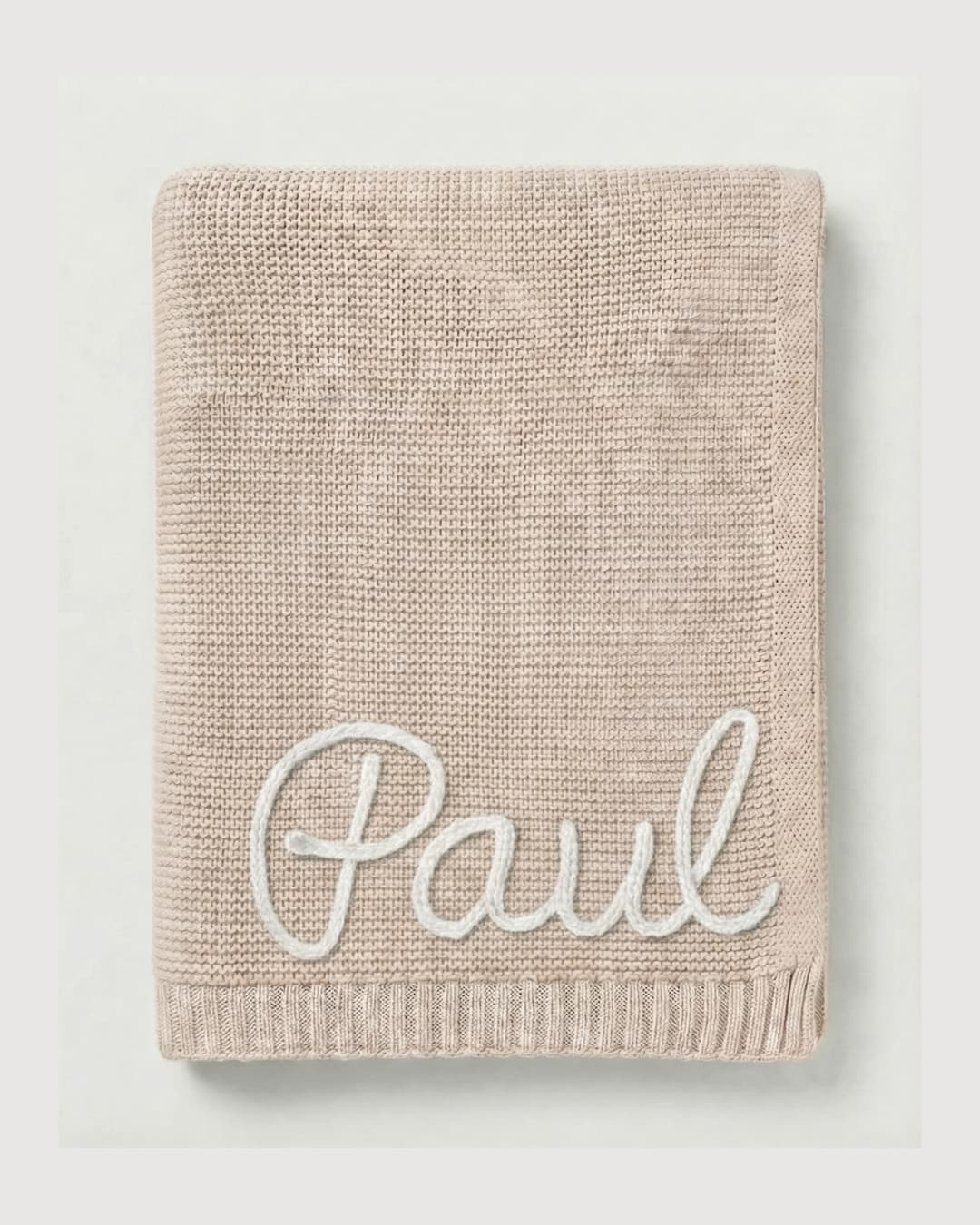 Personalisierte Strickdecke mit Namen - aus 100% Baumwolle