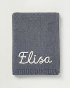 Personalisierte Strickdecke mit Namen - aus 100% Baumwolle