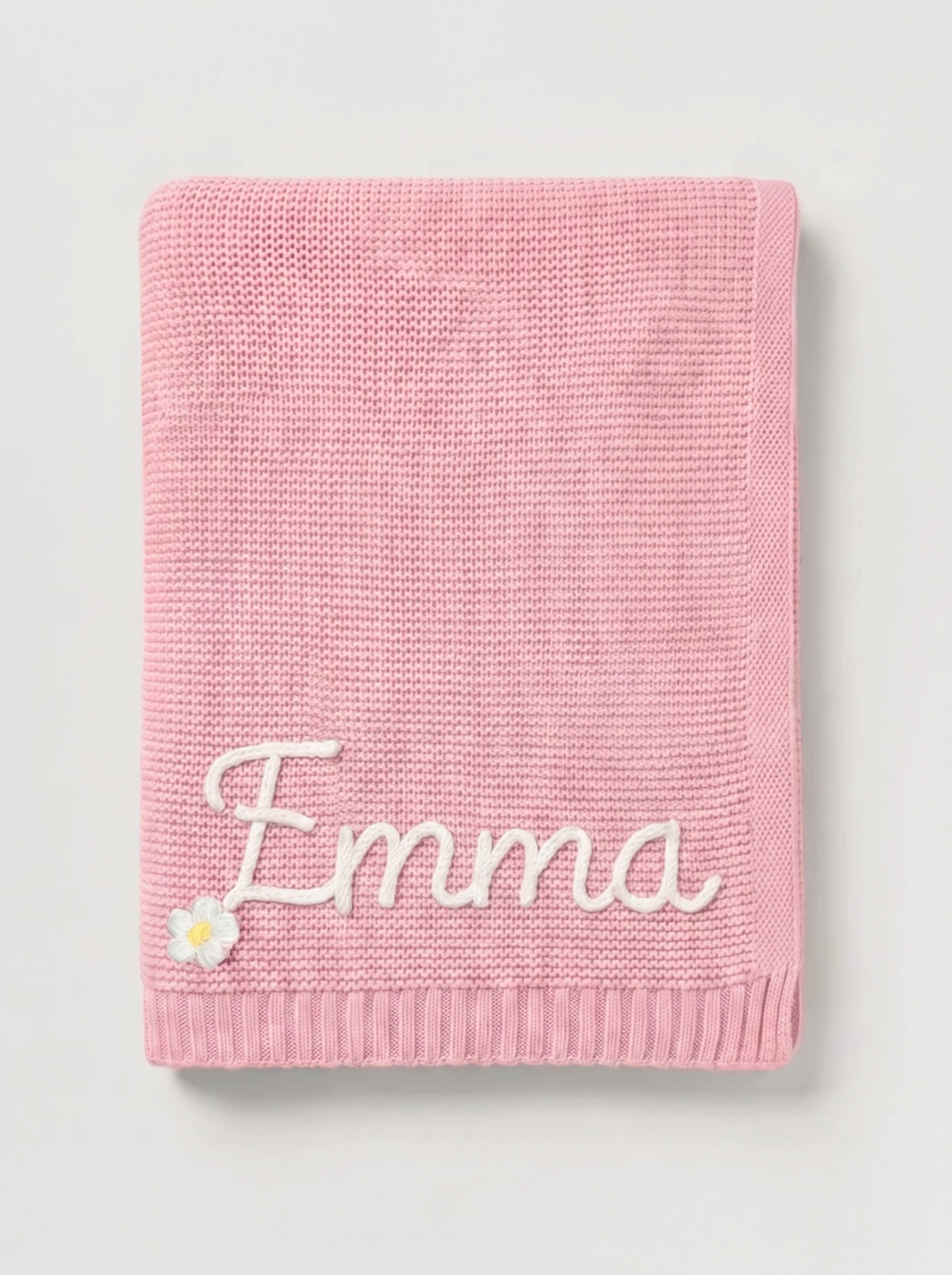 Personalisierte Strickdecke mit Namen - aus 100% Baumwolle