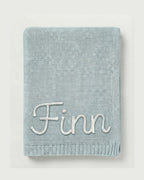 Personalisierte Strickdecke mit Namen - aus 100% Baumwolle