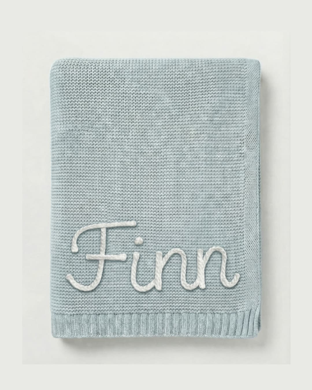 Personalisierte Strickdecke mit Namen - aus 100% Baumwolle