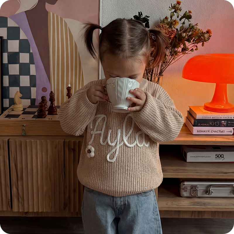 Personalized knit sweaters for little explorers