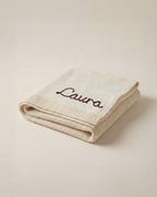 Personalisierte Strickdecke mit Namen - aus 100% Baumwolle